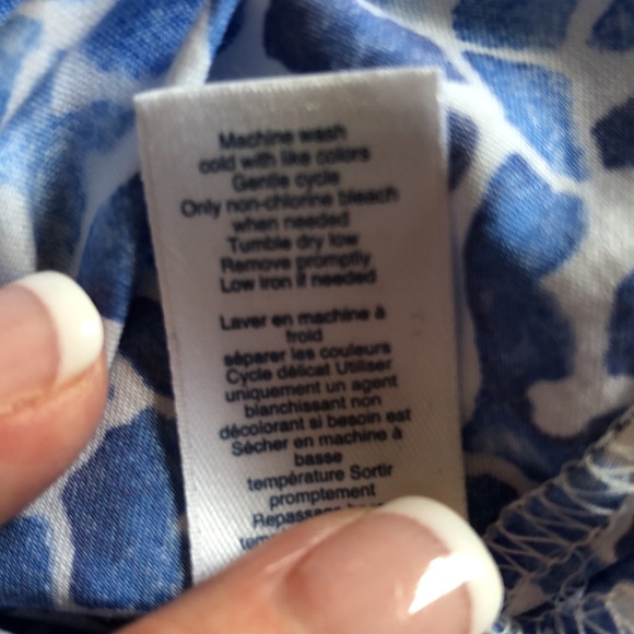 Oscar de la Renta floral button up tunic w/ scroll work szXs - Picture 11 of 12